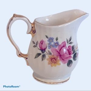 Sadler Mini Rose Creamer With Gold Gilding